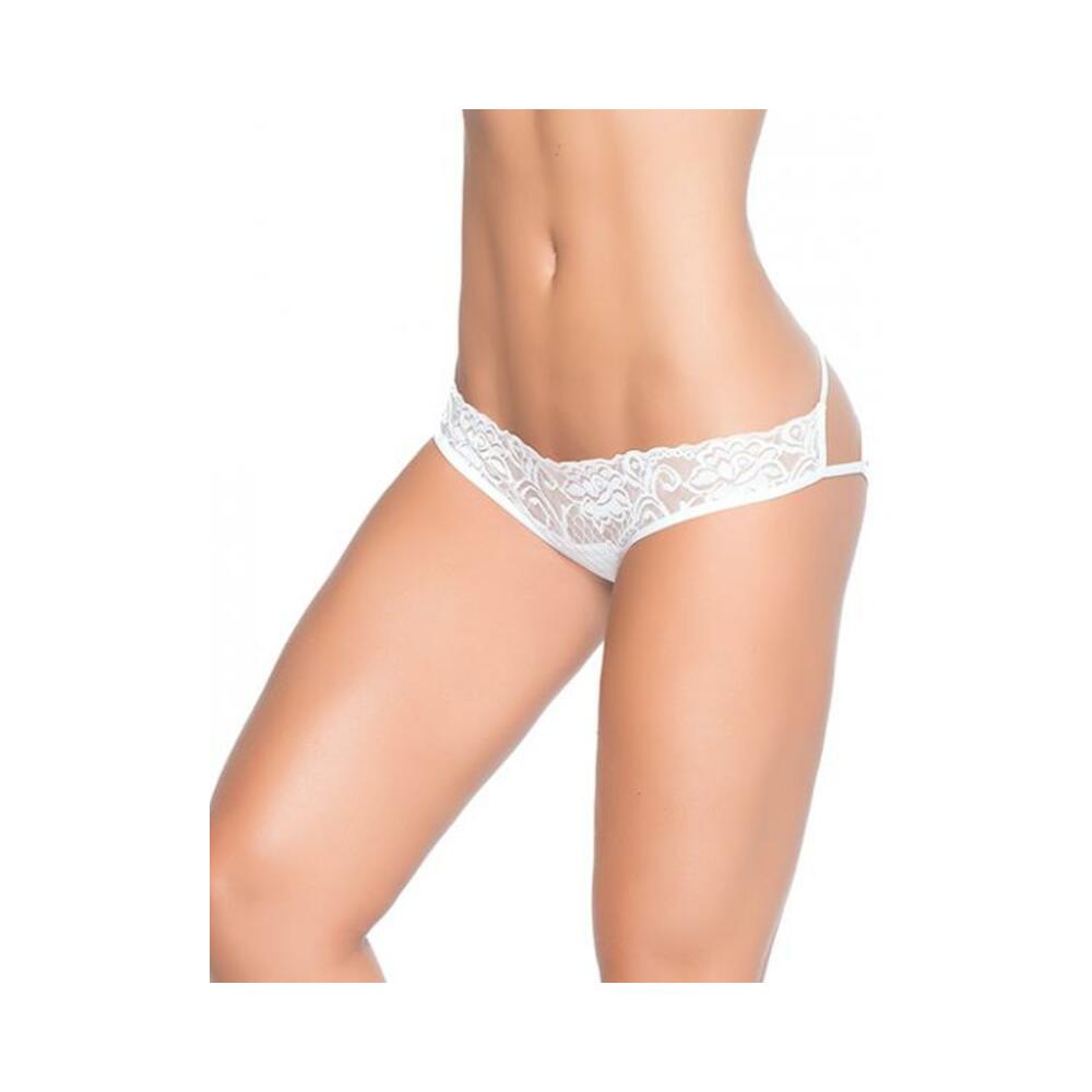 Lace Panty W/back Cage White Xl