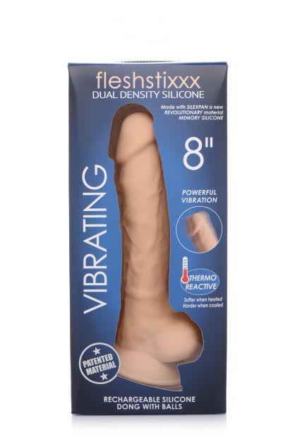 Fleshstixxx Vibrating Rechargeable Dong 8 In. Light