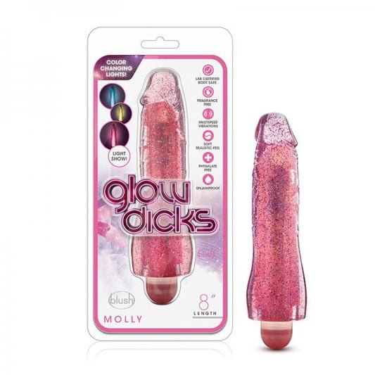Blush Glow Dicks Glitter Vibrator Molly - Pink