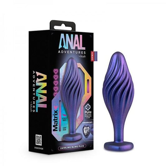 Anal Adv Matrix Swirl Bling Plug Sapphir