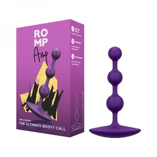 Romp Amp Flexible Anal Beads - Violet