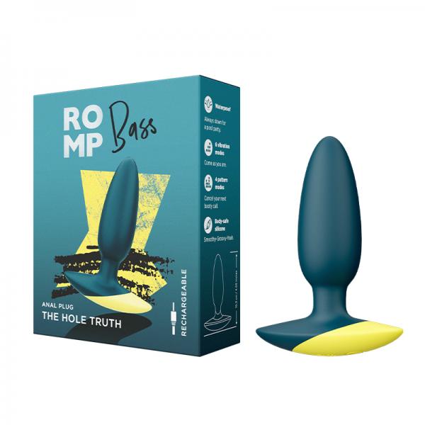 Romp Bass Vibrating Anal Plug - Teal