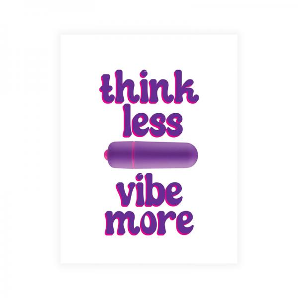 Think Less, Vibe More Naughty Greeting Card W/rock Candy Vibrator & Fresh Vibes Towelettes