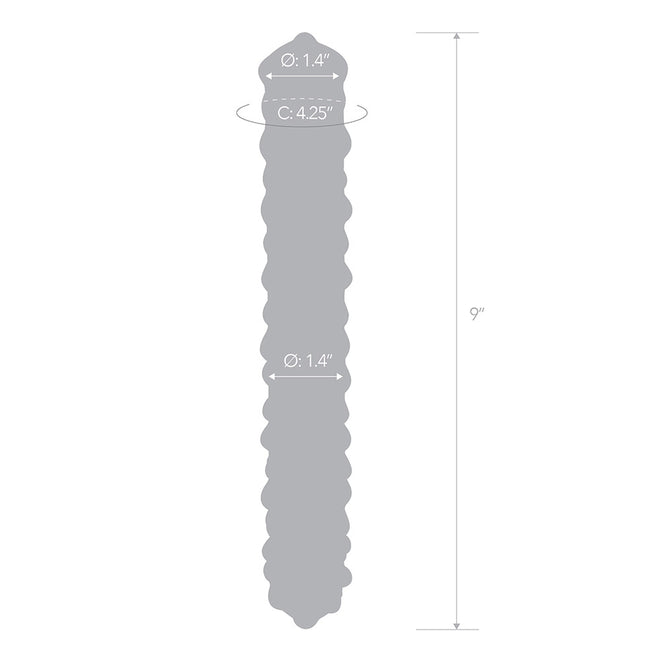 Glas Purple Rose Nubby Glass Dildo 9"