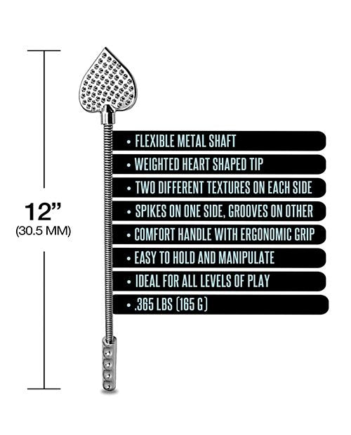 Nixie Metal Riding Crop Flaming Heart