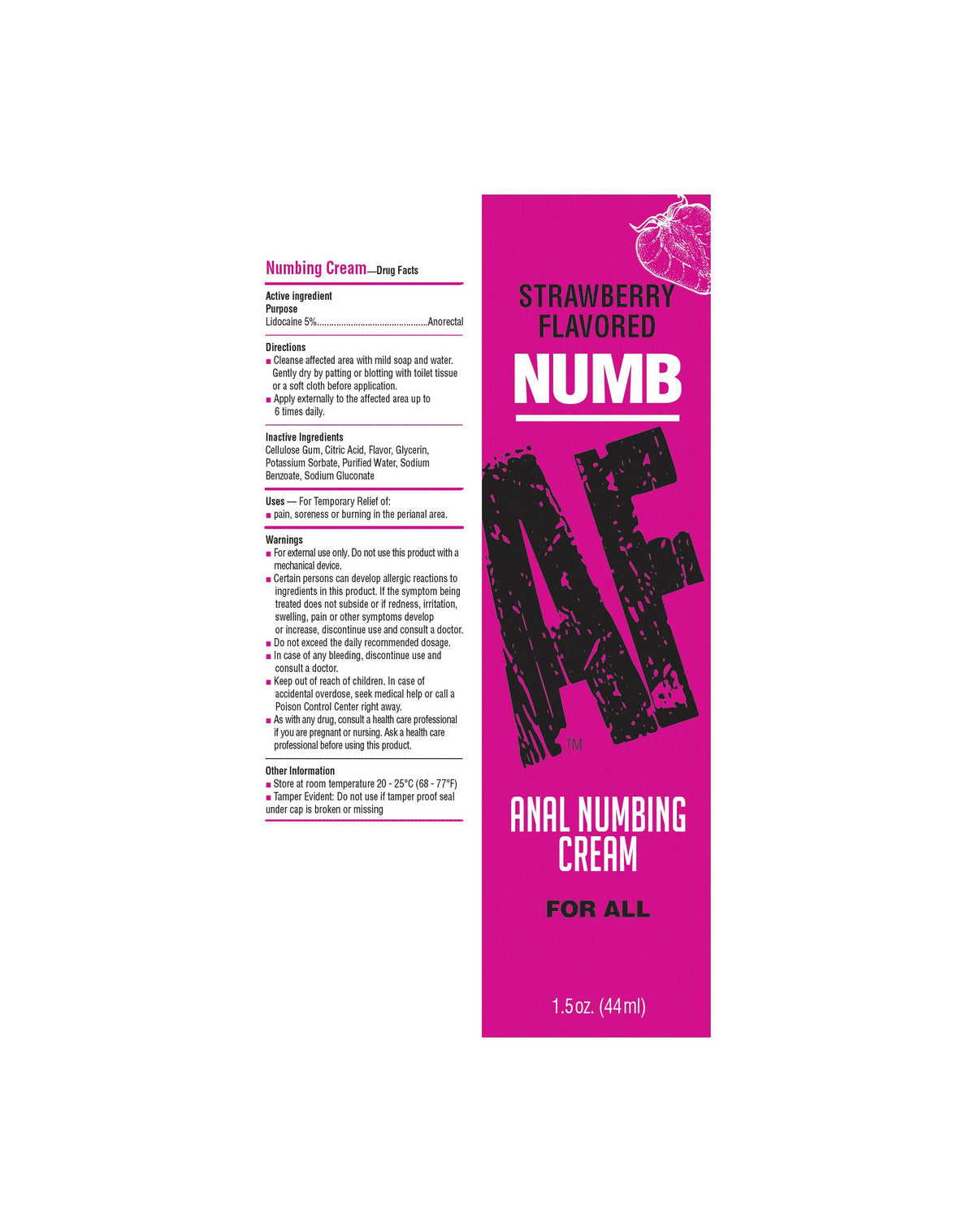Numb Af Anal Cream Strawberry