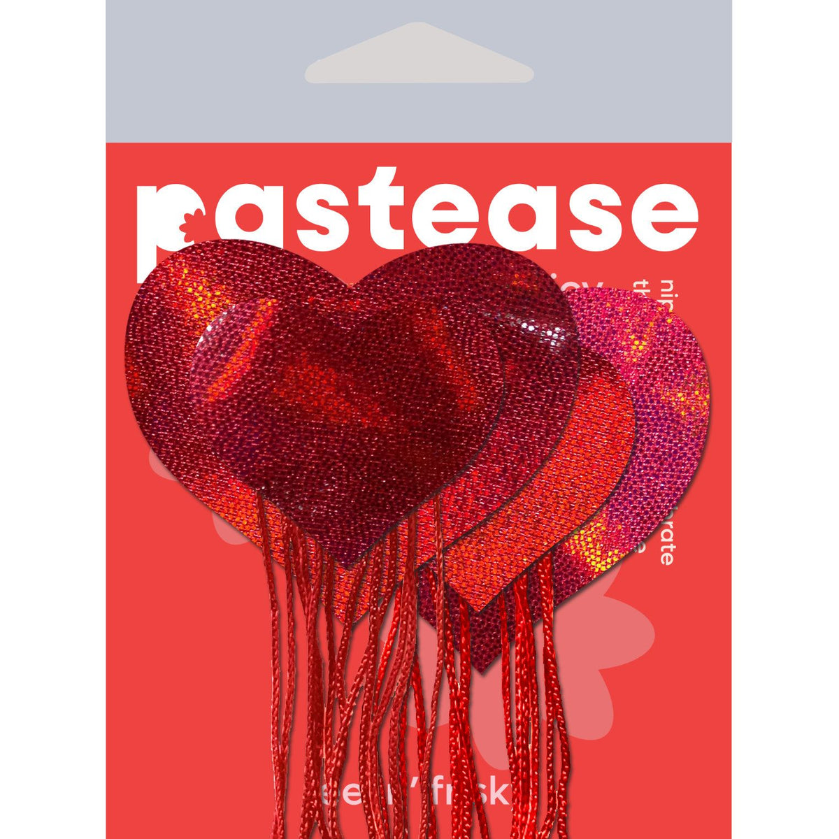 Pastease Tassel Holographic Heart - Red O/s