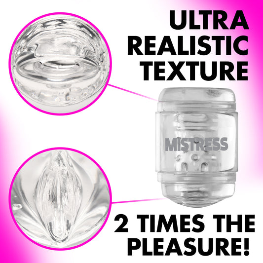 Double Shot Mouth and Pussy Stroker - Clear
