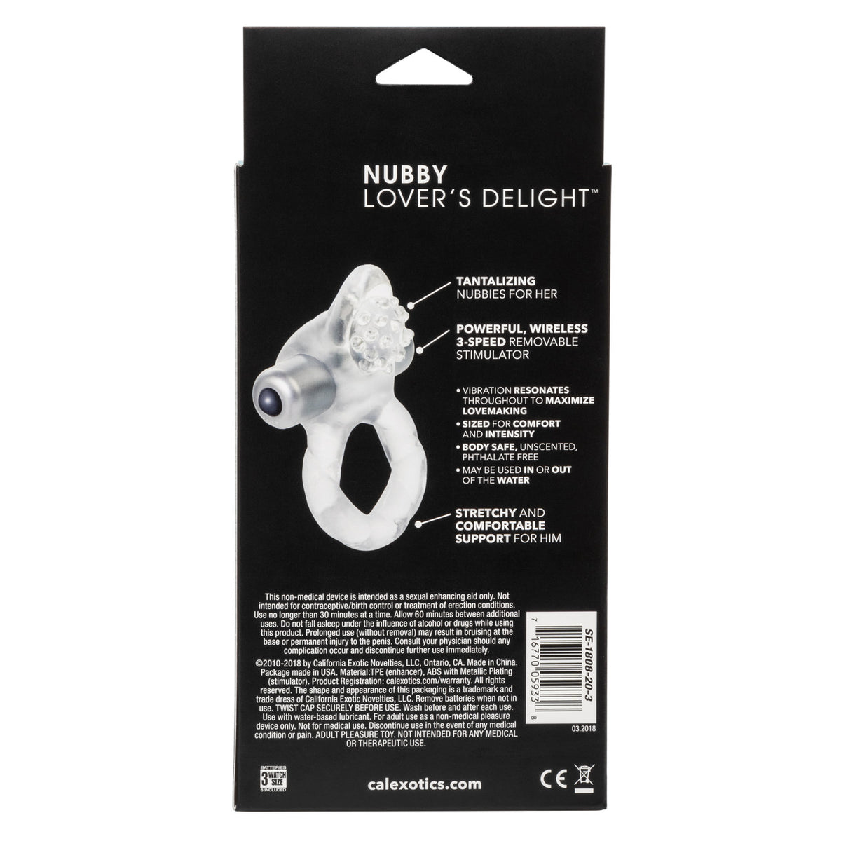 Lovers Delight Nubby With Removable 3 Speed Stimulator Clear