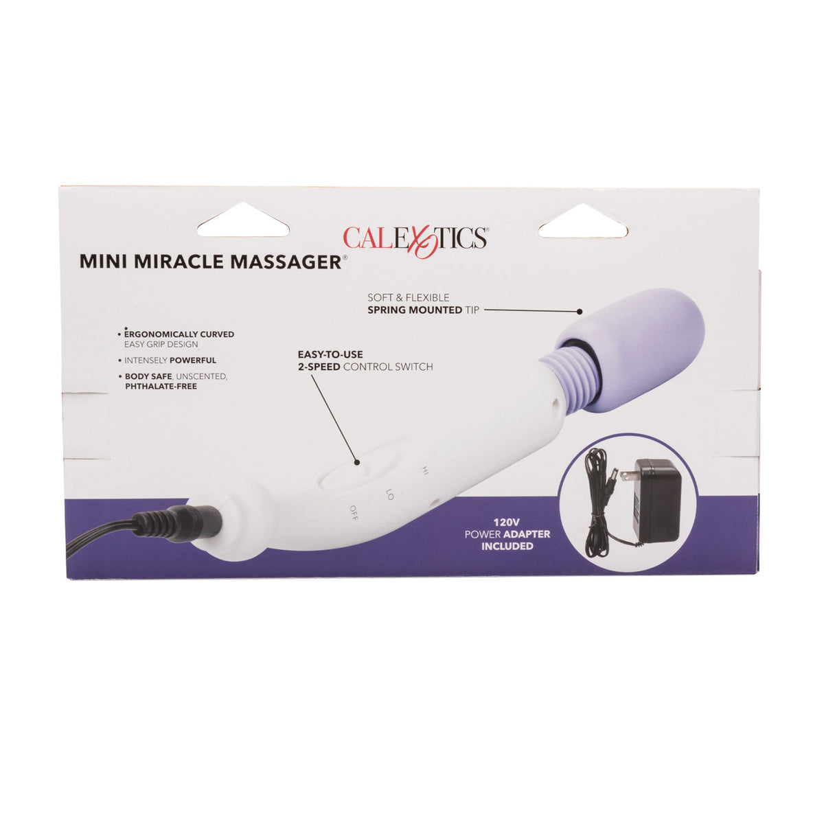 My Mini Miracle Massager Electric 2 Speed 120 Volt 8" - White/Purple