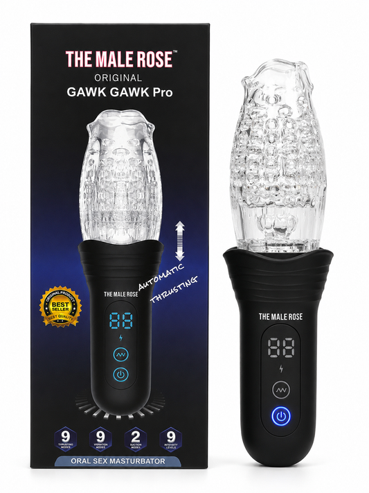 The Male Rose Pro Thrusting Rotating & Vibrating 3D Masturbator - Black