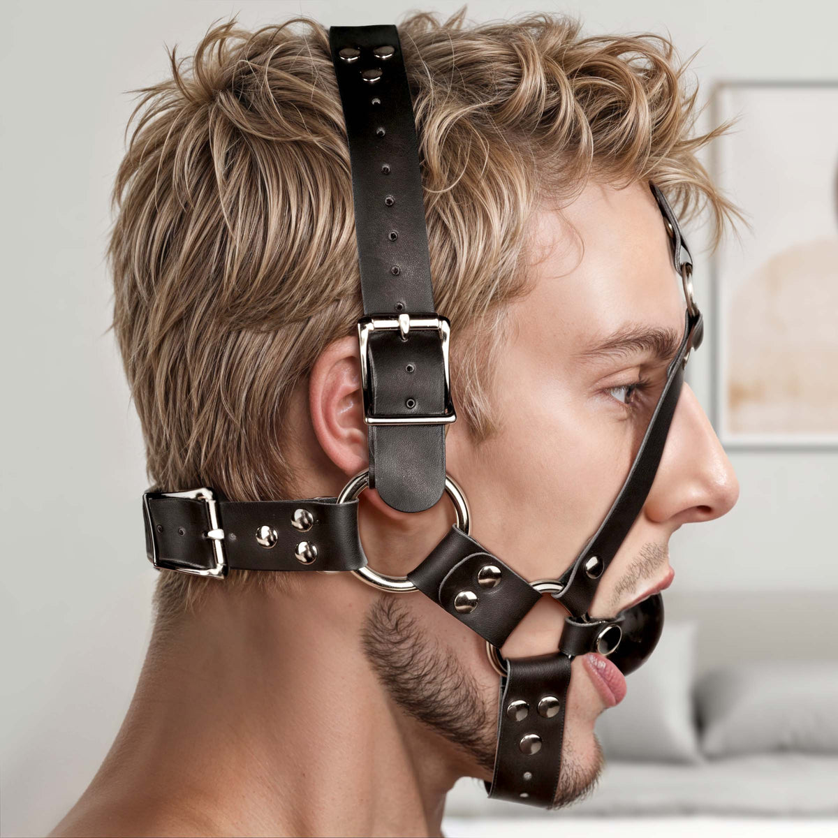 Leather Ball Gag Harness