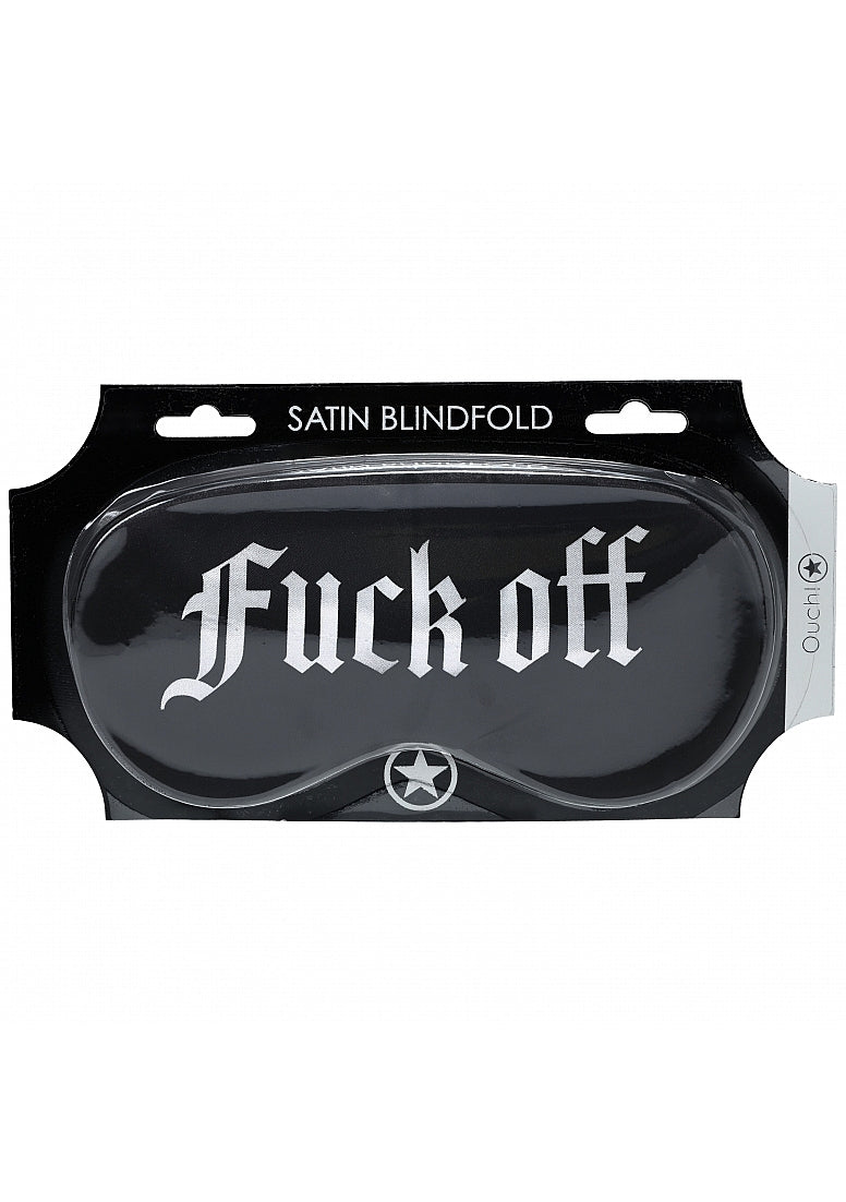 Ouch Fuck Off Printed Mask Satin Black