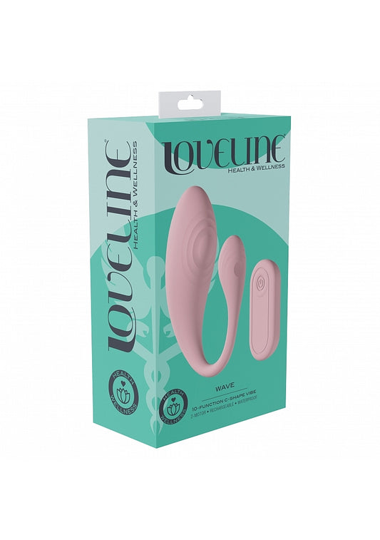 LoveLine Wave C-shape Vibe Waterproof Remote Pink