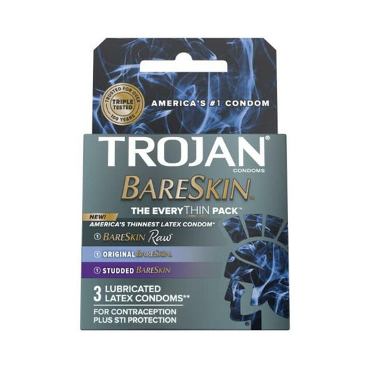 Trojan Bareskin Everythin 3-pack - Bareskin Raw, Original, And Studded