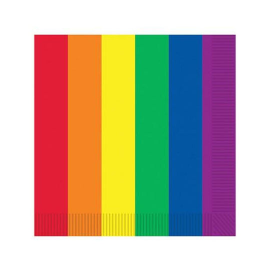 Pride Luncheon Napkins - Rainbow Pack Of 16