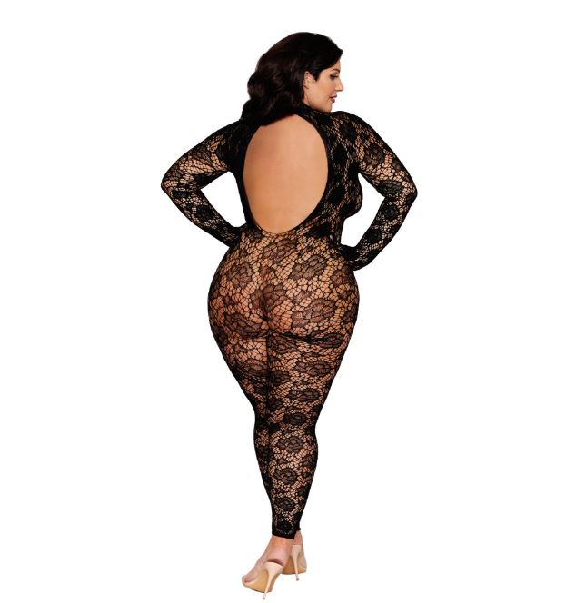 Gloved Bodystocking Black Q/s