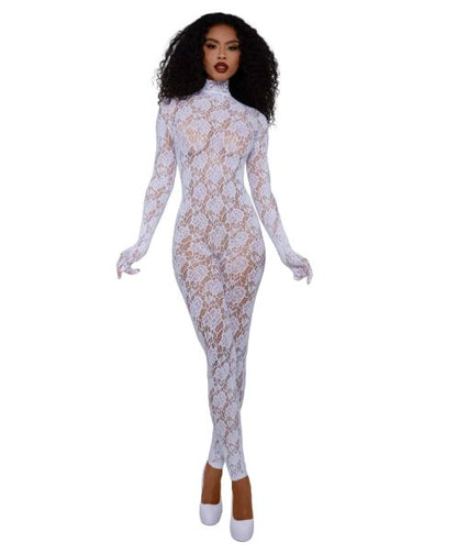 Dreamgirl White Gloved Bodystocking OS