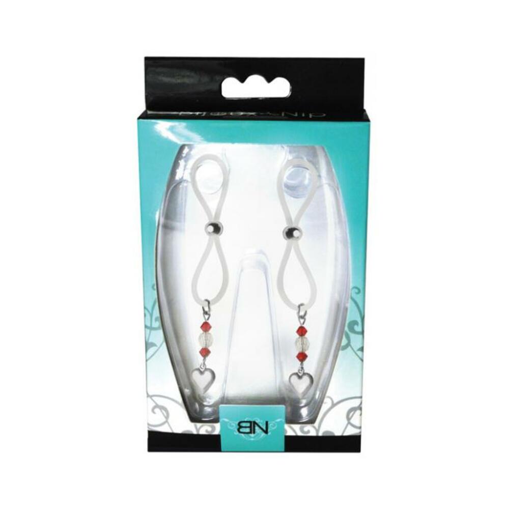 Bijoux De Nip Nipple Halos Heart Charm Red, Clear