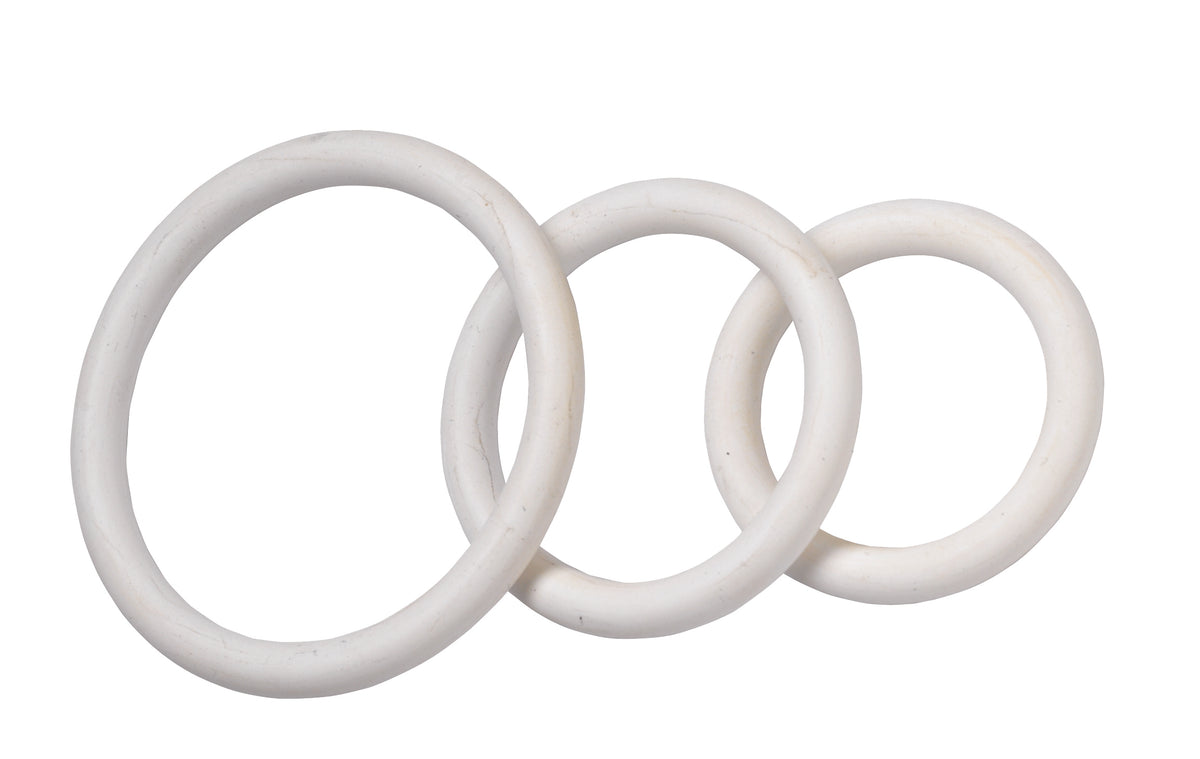 Spartacus Nitrile Cock Ring Set - White Pack of 3