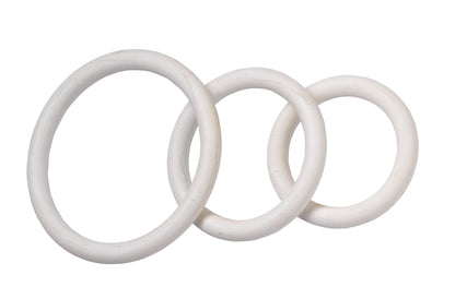 Spartacus Nitrile Cock Ring Set - White Pack of 3