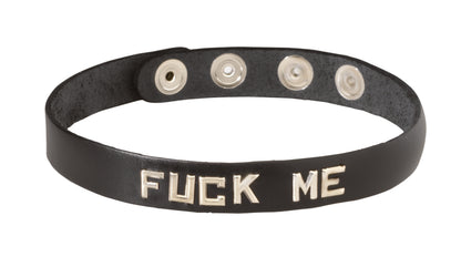 Wordband Collar Fuck Me - Black