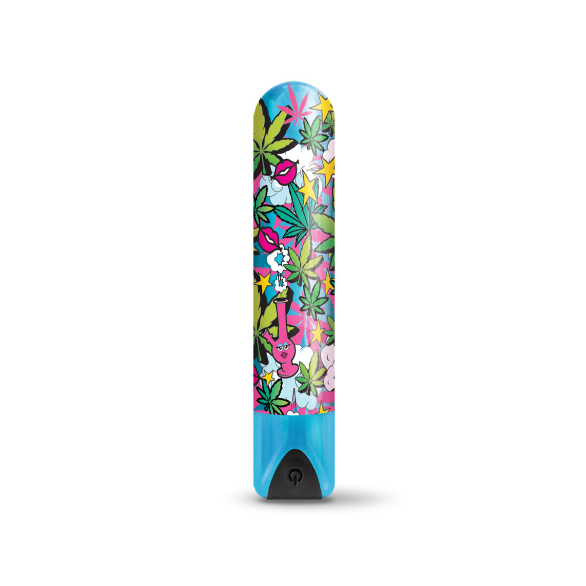 Prints Charming Buzzed Rechargeable 3.5" Bullet - Stoner Chick - Blue