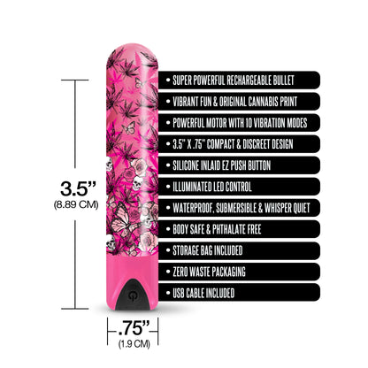 Prints Charming Buzzed Rechargeable Bullet - Blazing Beauty - Pink