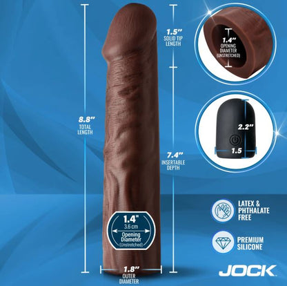 Enhancers Vibrating Penis Extension w/ Remote - Dark