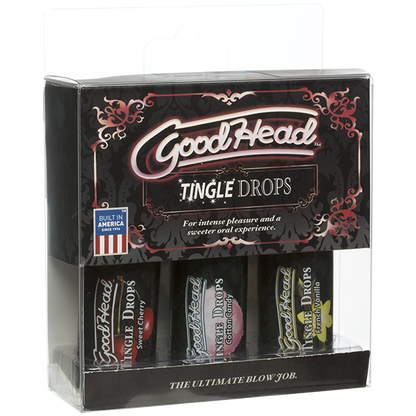 Goodhead Tingle Drops 3-pack French Vanilla, Cotton Candy, Sweet Cherry