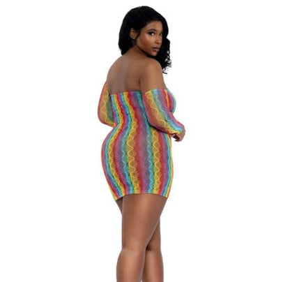 Mini Dress with Arm Warmers Rainbow Osq
