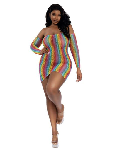 Mini Dress with Arm Warmers Rainbow Osq