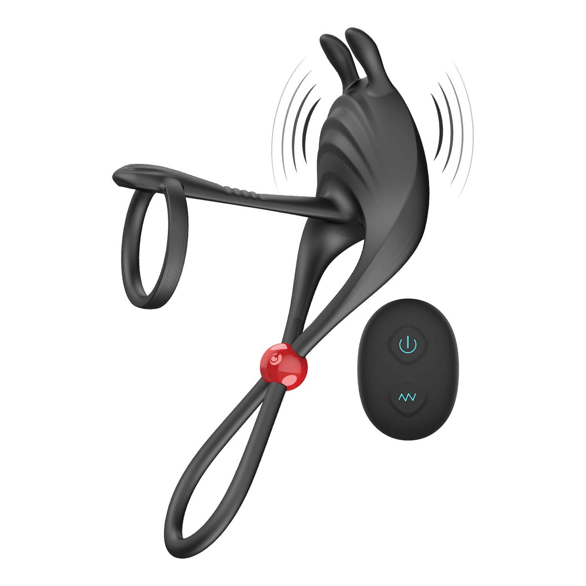 Cockpower Cockring & Ball Cinch W/ Remote Black