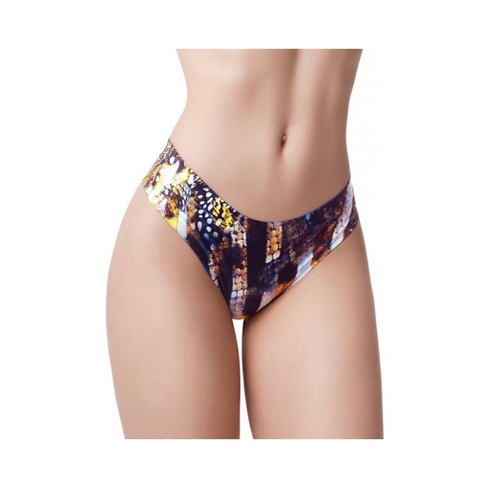 Mememe Go Wild Snake Printed Thong Sm