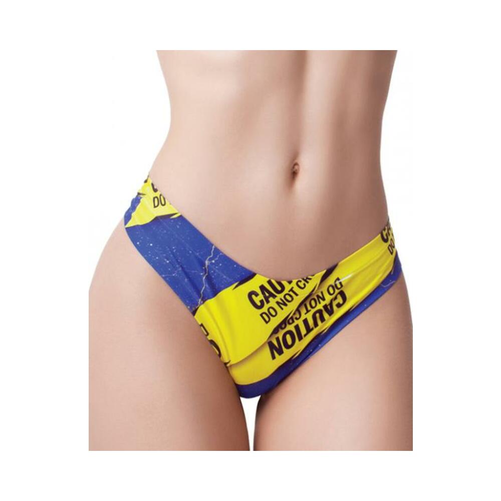 Mememe Urban Geeks Caution Printed Thong Md