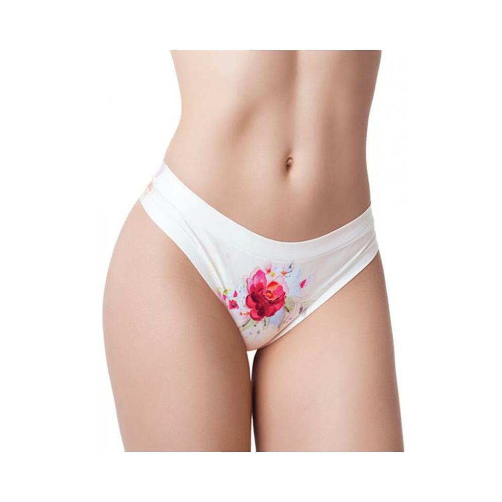 Mememe Flower Power Rose Printed Thong Lg