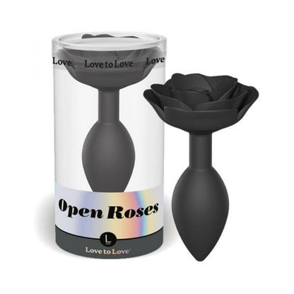 Love To Love Open Roses Anal Plug Large Black Onyx