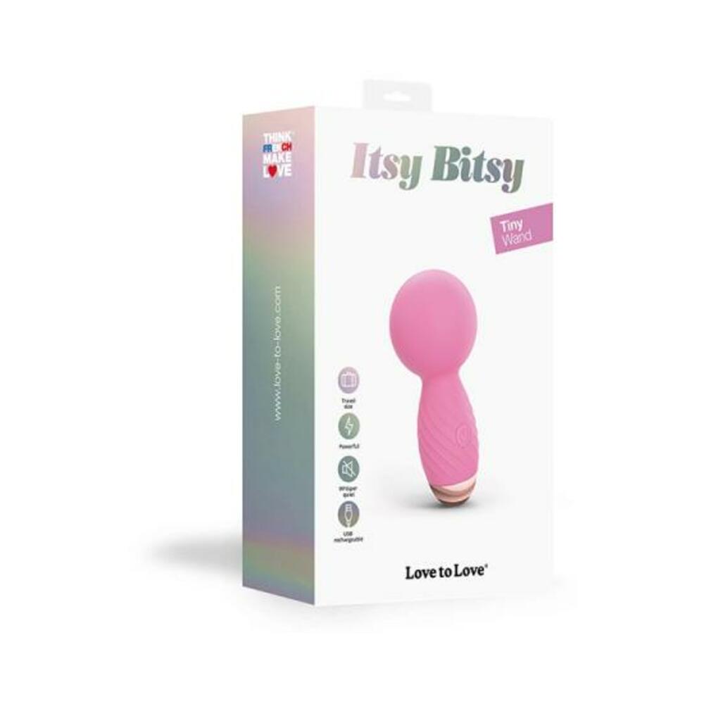 Love To Love Itsy Bitsy Rechargeable Silicone Mini Wand Vibrator Pink Passion