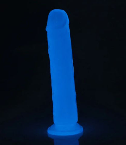 Get Lucky 8.5" Glow In The Dark Periwinkle Peen Dildo