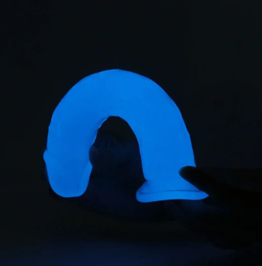 Get Lucky 8.5" Glow In The Dark Periwinkle Peen Dildo