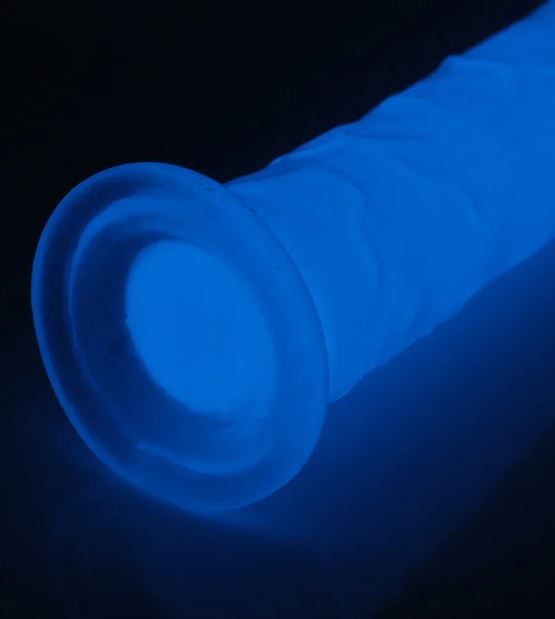 Get Lucky 8.5" Glow In The Dark Periwinkle Peen Dildo
