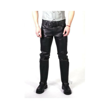Prowler Red Leather Jeans Blk 35