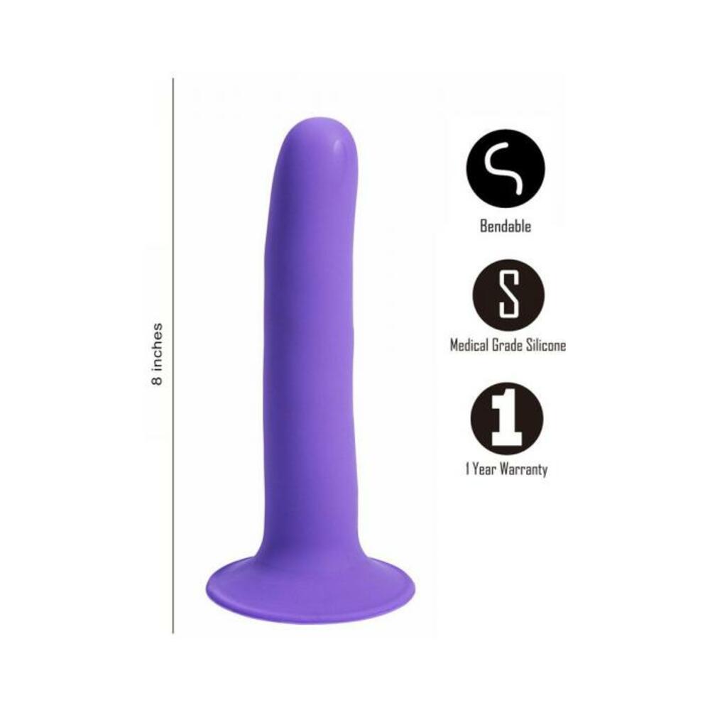 Marin 8 In Posable Silicone Dong Purple