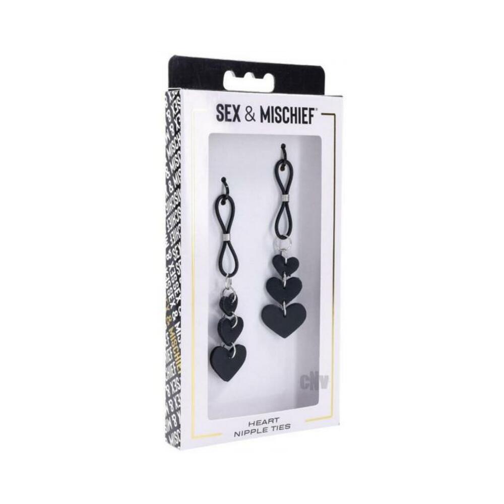 Sandm Heart Nipple Ties Blk/slv