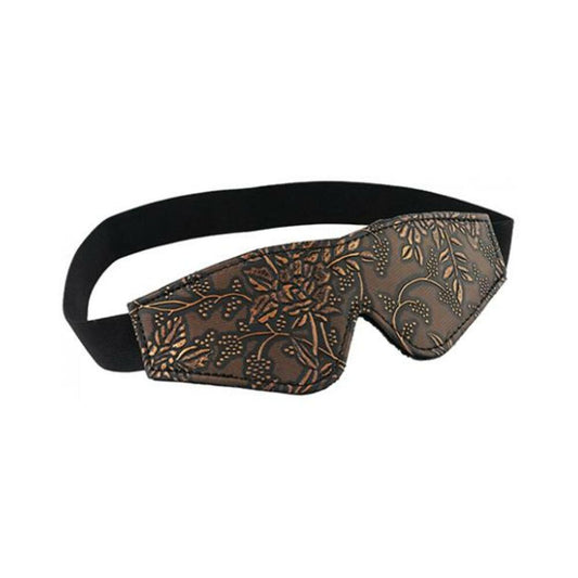Blindfold Brown Pu Floral Print With Faux Fur Lining