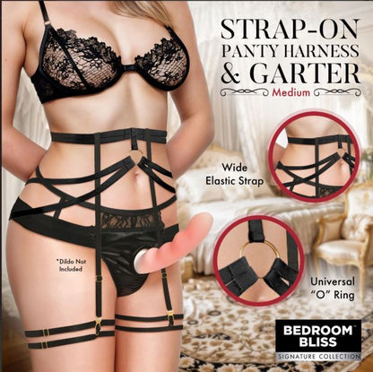 Belle Strap-On Panty Harness & Garter - Medium