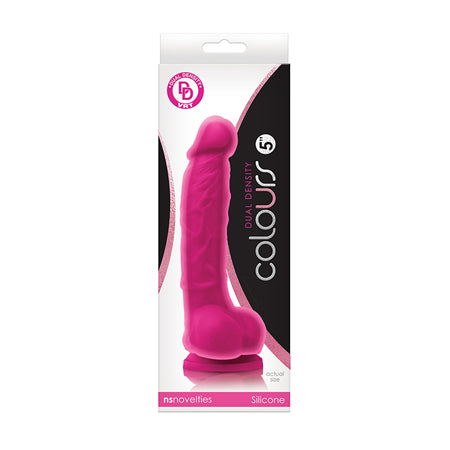 Colours Dual Density 5 Dong w/Balls & Suction Cup - Pink