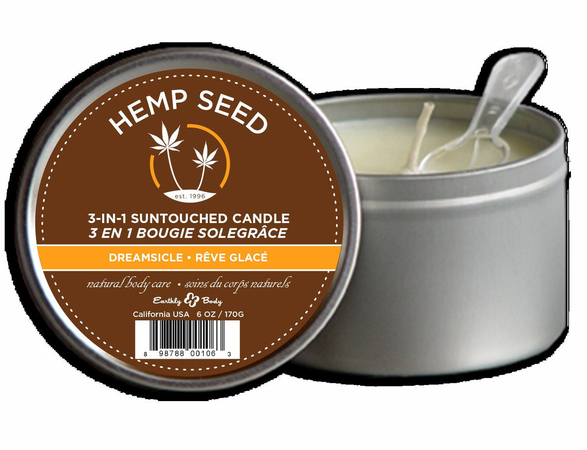 Hemp Seed 3-in-1 Massage Candle - Dreamsicle - 6 Oz.