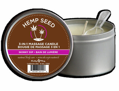 Earthly Body 3 In 1 Massage Candle Skinny Dip 6oz