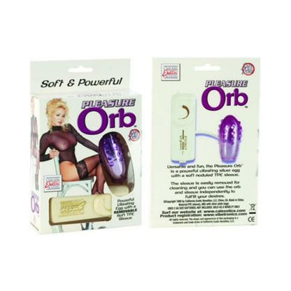 Pleasure Orb Vibrating Egg With Removable Soft Sleeve Multispeed Remote 2.75 Inch Purple